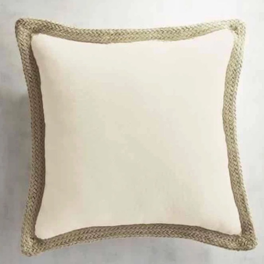 Calliope Jute Trim Ivory Pillow